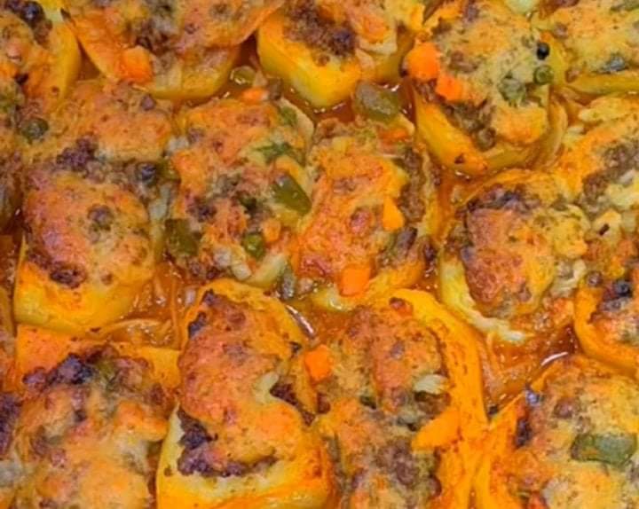 إفطار اليوم في رمضان طريقة عمل البطاطس المحشية لحمة وارز بالشعريه