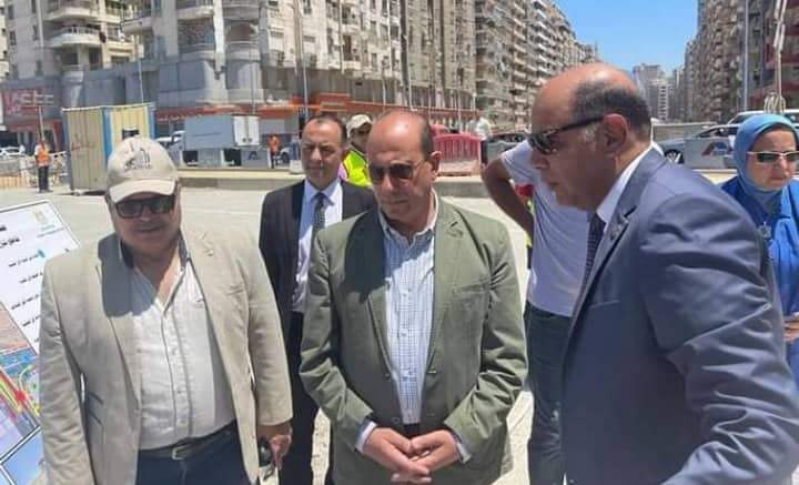 رئيس الجهاز المركزي للتعمير يتفقد مشروع نفق وكبارى شارع 45  أنور السادات  بمنطقة المنتزة بالإسكندرية 