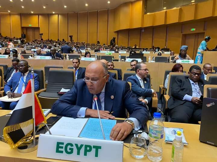 وزير الخارجية يلقي كلمة مصر بجلسة رؤساء الدول والحكومات الإفريقية 