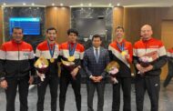 وزير الرياضة يستقبل بعثة منتخب مصر للسلاح في مطار القاهرة
