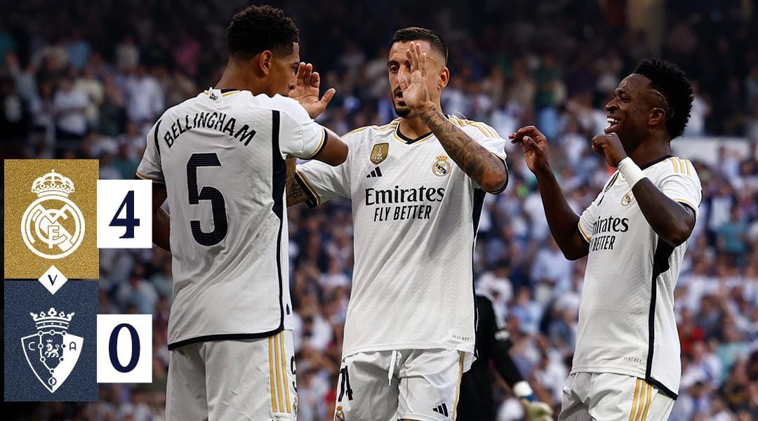 ريال مدريد يضرب أوساسونا برباعية نظيفة ويتصدر الليجا