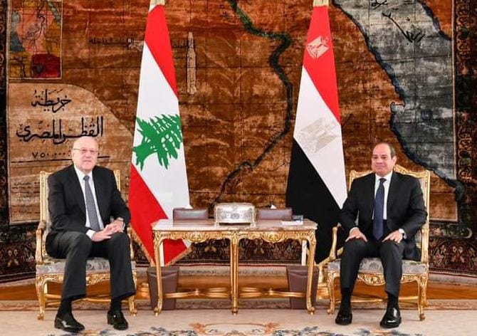 الرئيس السيسي يلتقي رئيس الحكومة اللبنانية لبحث سبل تعزيز العلاقات الثنائية