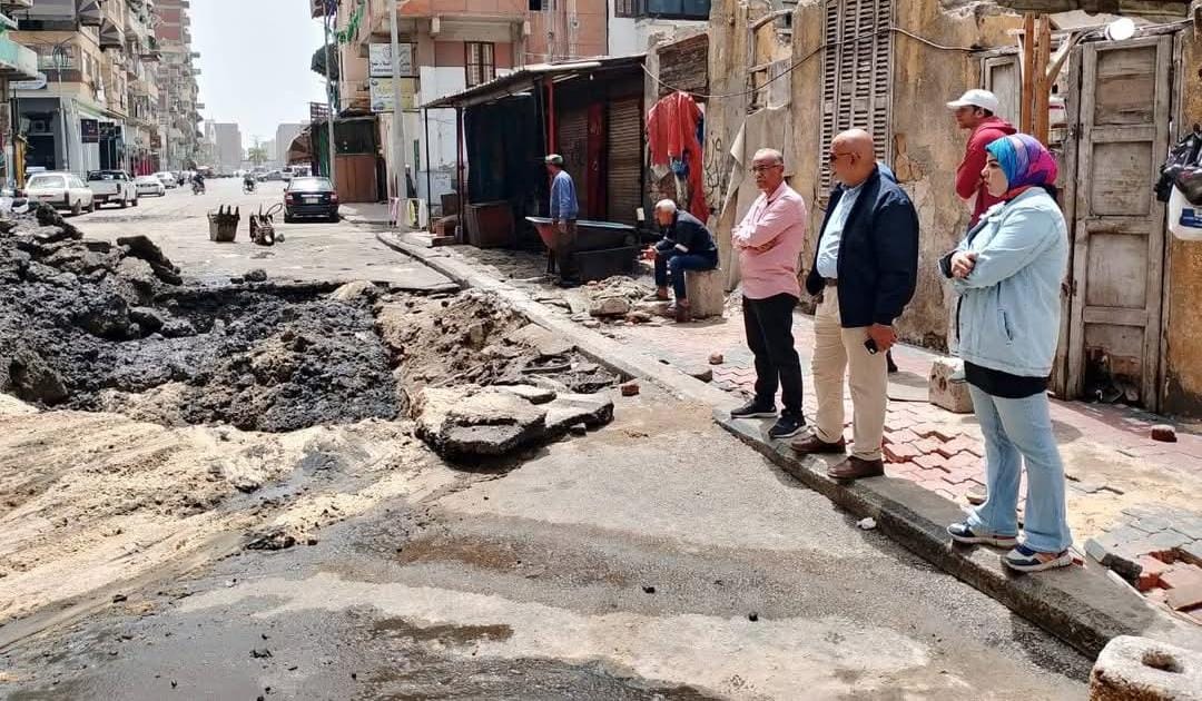 بورسعيد تستعيد توازنها بعد إصلاح كسر ماسورة مياه في حي المناخ