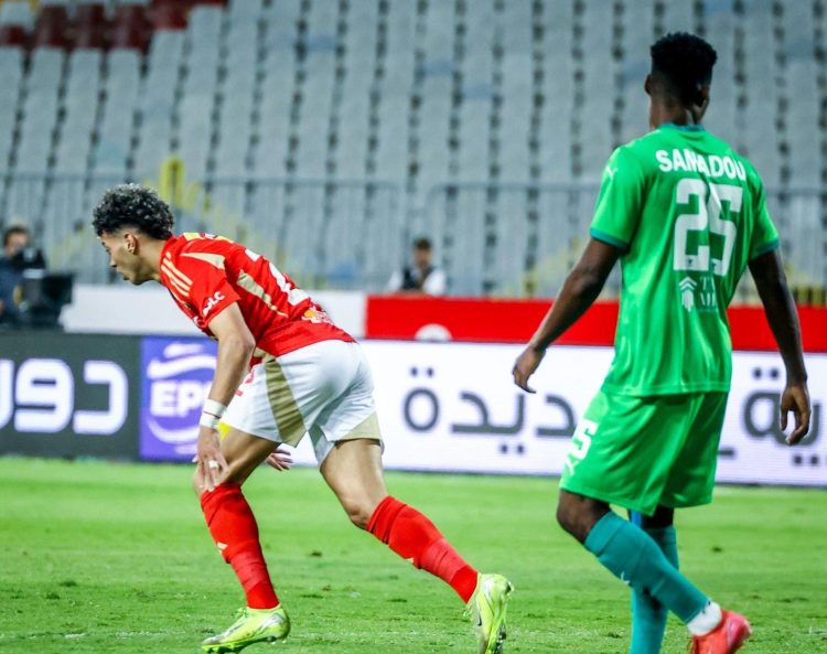 شوط أول مثير، الأهلي يتفوق على المصري البورسعيدي في الثواني الأخيرة