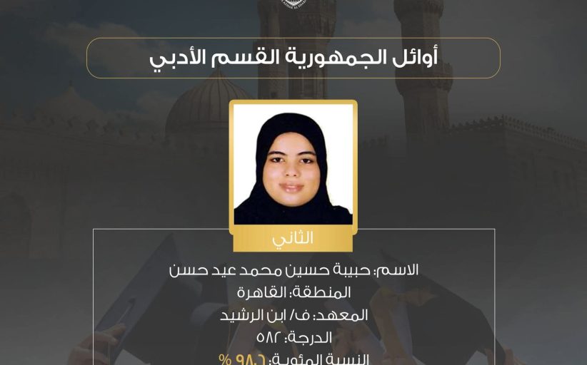 حبيبة حسين الثانية على الجمهورية بالأزهر الأدبي: توقعت التفوق وكان ظني بربي عظيم| خاص