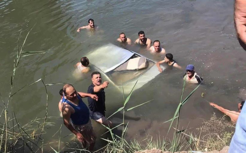 مصرع وإصابة شخصان إثر انقلاب سيارة ملاكي بمياه ترعة بكفرالشيخ 