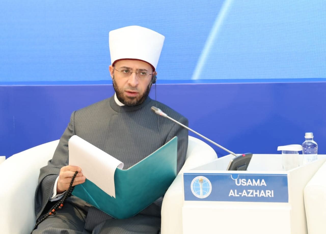وزير الأوقاف في القمة الدولية الثامنة لزعماء الأديان العالمية بالعاصمة الكازاخية أستاذنا
