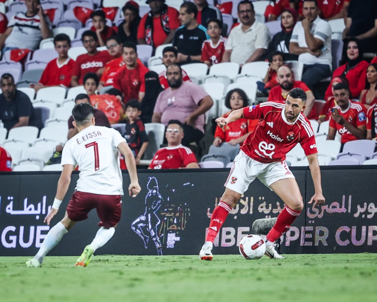 التعادل الإيجابي يسيطر علي شوط نصف نهائي السوبر المصري الأول بين الأهلي وسيراميكا