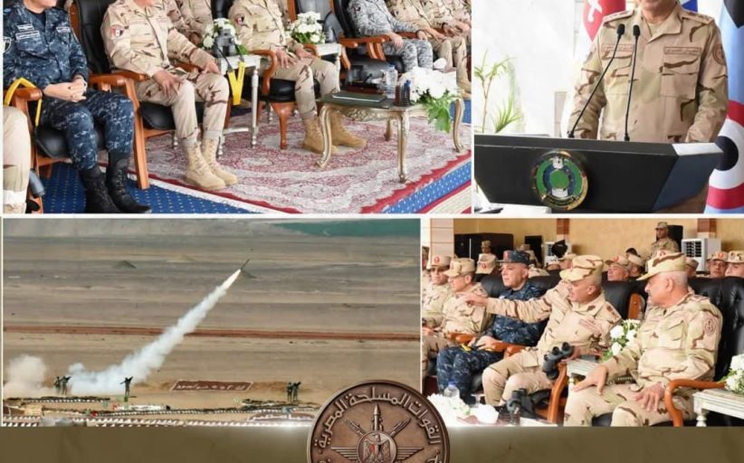 القائد العام للقوات المسلحة وزير الدفاع والإنتاج الحربى يشهد تنفيذ المرحلة الرئيسية للرماية الصاروخية لقوات الدفاع الجوى