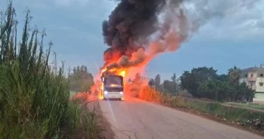 الحماية المدنية تسيطر على حريق نشب داخل أتوبيس بسيدي سالم
