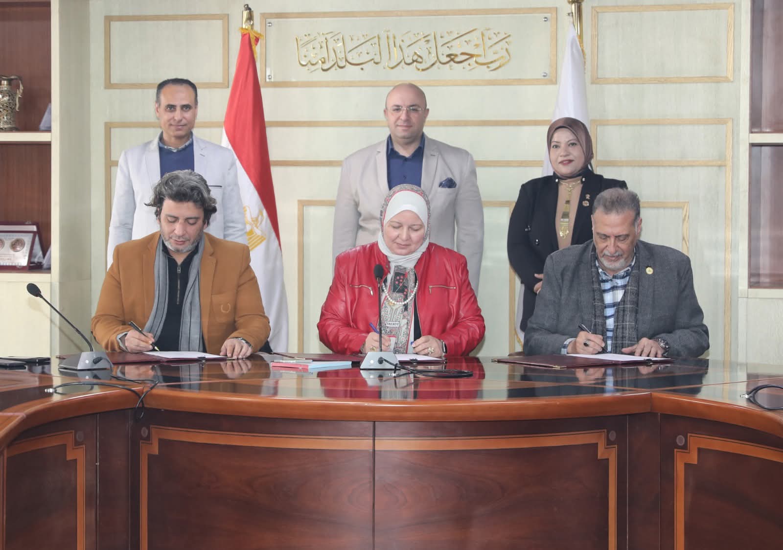 بني سويف توقع بروتوكولًا ثلاثيًا لتوفير التأمين الصحي لطلاب التعليم المجتمعي