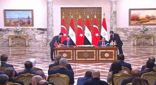 السيسى وأردوغان يوقعان بيان مجلس التعاون المصرى التركى