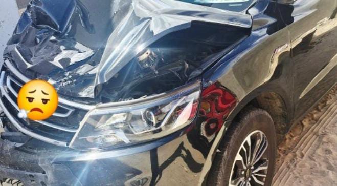 غادة إبراهيم تنجو من حادث مروري مروع وسيارتها تتحطم بالكامل