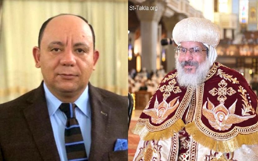 تهنئة من رجل الاعمال صفوت عبده الانبا اثناسيوس الأسقف العام لكنائيس حدائق القبة بمناسبة عيد القيامة المجيد