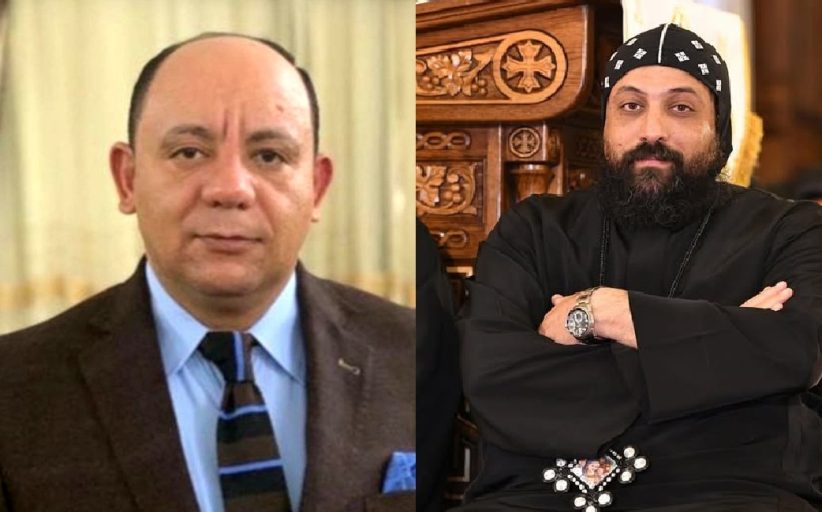 تهنئة من رجل الاعمال صفوت عبده نصيف الانبا اثناسيوس الأسقف العام لكنائيس حدائق القبة بمناسبة عيد القيامة المجيد