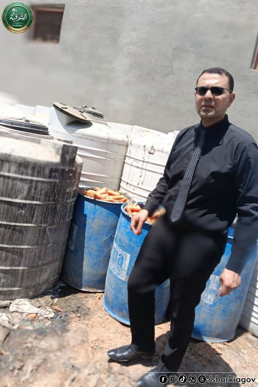 ضبط طنين من المخللات الفاسدة داخل منشأة غير مرخصة بأولاد صقر بالشرقية